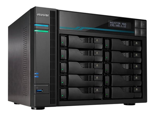 ASUSTOR Lockerstor 10 AS6510T - NAS-server - 10 brønner - SATA 6Gb/s - RAID RAID 0, 1, 5, 6, 10, JBOD - RAM 8 GB - 2.5 Gigabit Ethernet / 10 Gigabi...