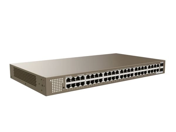 Tenda TEG1050F - Kytkin - hallitsematon - 48 x 10/100/1000 + 2 x combo Gigabit SFP (uplink) - työpöydälle, telineeseen tai seinään asennettava