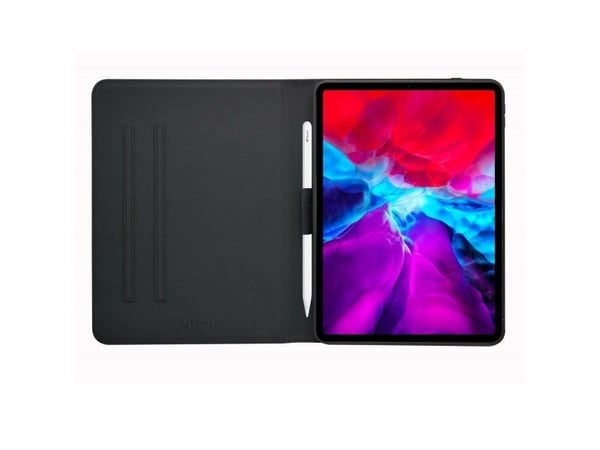 Celly BookBand - Vikbart fodral för surfplatta - Faxu-läder - svart - för Apple 10.9-inch iPad Air (4:e generation); 11-inch iPad Pro