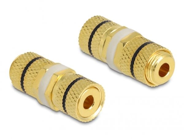 Delock - Audio-adapter - Binding Post till Binding Post - svart ring, guld