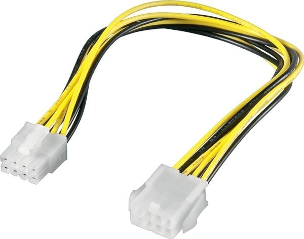 Goobay 51361, EPS 8-pin, EPS 8-pin, 0,28 m, Hankjønn, Hunkjønn, Rett