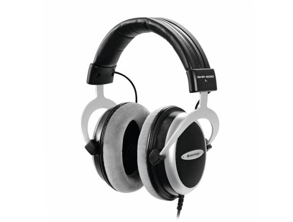 Omnitronic 14000329, Koblet med ledninger (ikke trådløs), 15 - 28000 Hz, Samtaler/musikk, 390 g, Hodetelefoner, Svart, Sølv