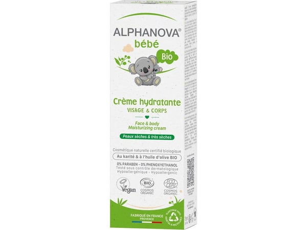Alphanova Bebe fuktighetsgivende krem for ansikt og kropp 75 ml