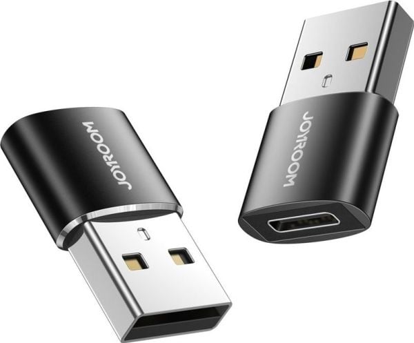 Joyroom adapter fra USB Type C (hunn) til USB (hann) 2 stk. sort (S-H152 Black) Joyroom adapter fra USB Type C (hunn) til USB (hann) 2 stk. sort (S-H152 Black)
