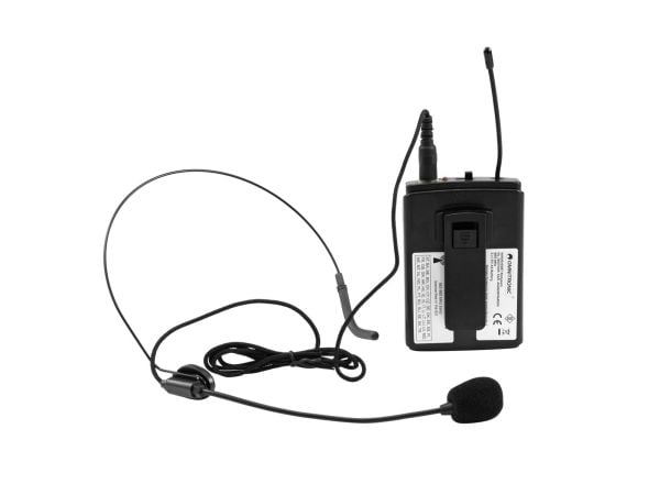 Omnitronic 13107005, Body pack-sender, 865 Mhz, 40 - 18000 Hz, 10 mW, svart, plast