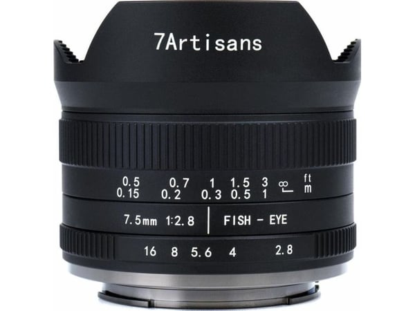 7Artisans 7.5mm F2.8 Mark II, Bredt fiskeøye, 11/9, Micro Four Thirds (MFT)