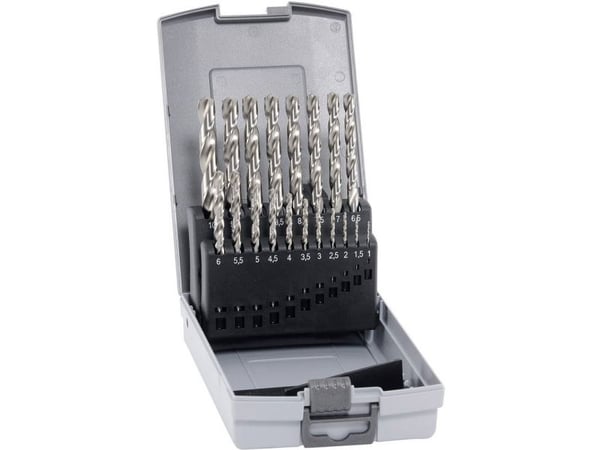 Alpen 102219100 HSS-E metall spiralbor-sett 19 deler 1 mm, 1,5 mm, 2 mm, 2,5 mm, 3 mm, 3,5 mm, 4 mm, 4,5 mm, 5 mm, 5,5 mm, 6 mm, 6,5 mm, 7 mm, 7,5 ...