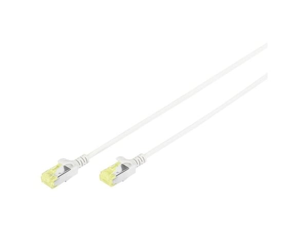 DIGITUS - Koblingskabel - RJ-45 (hann) til RJ-45 (hann) - 1 m - 3.65 mm - UTP - CAT 6a - halogenfri, formstøpt, uten hindringer - grå