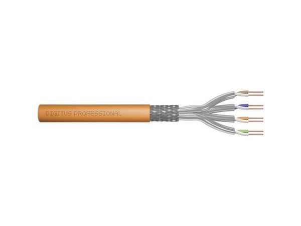 DIGITUS Professional - Samlet kabel - 1000 m - 7.5 mm - S/FTP - simpleks - CAT 7 - IEEE 802.5/IEEE 802.3 - halogenfri, solid - oransje, RAL 2000