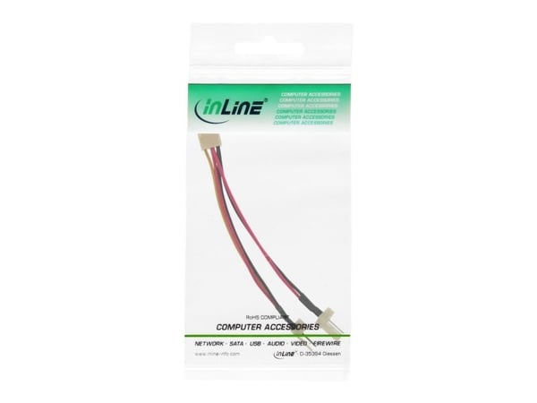 InLine 33433L, 0,1 m, Molex (3-stift), Molex (3-stift), Hanstik, Hunstik, Flerfärgad