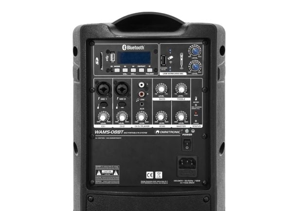 Omnitronic WAMS-08BT MK2, 2-veis, Gulv, Vegg.monterbar, 40 W, 60 W, 90 dB, 106 dB