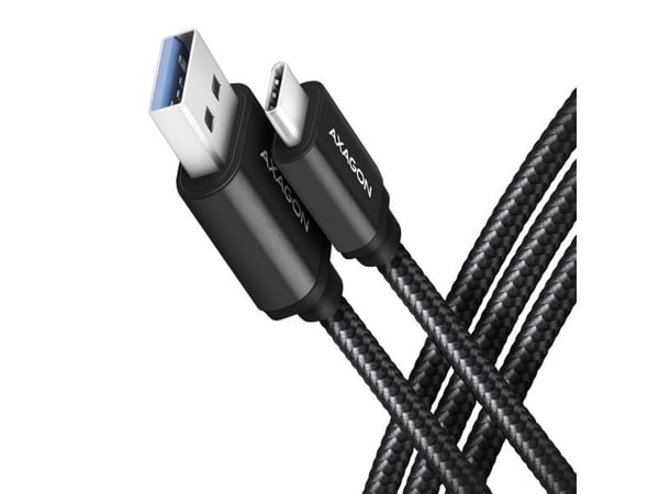 Axagon BUCM3-AM10AB, 1 m, USB C, USB A, USB 3.2 Gen 1 (3.1 Gen 1), 5 Gbit/sek., Sort