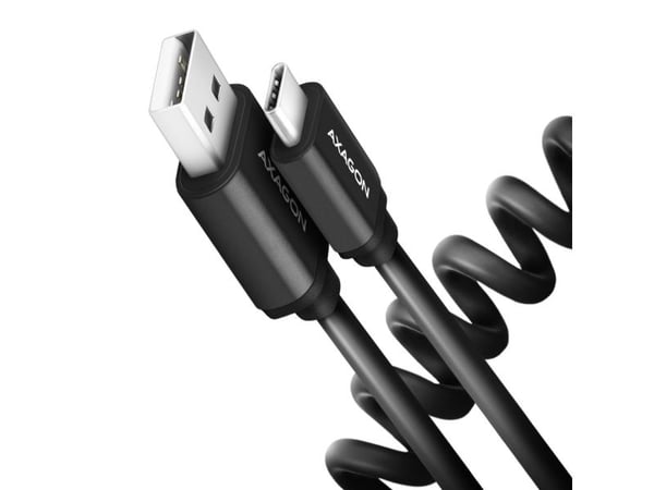 AXAGON BUCM-AM10TB - USB-kabel - USB-C (hann) til USB (hann) - USB 2.0 - 3 A - vridd - svart