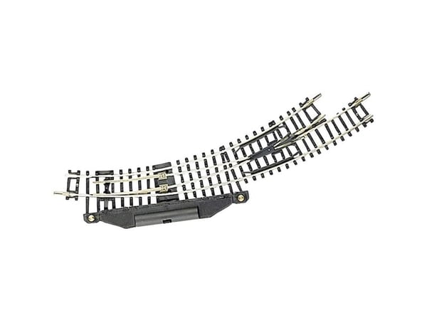 Fleischmann 22273 N-skinne (uten ballast) kurvesporskifte, elektrisk, venstre 194,6 mm