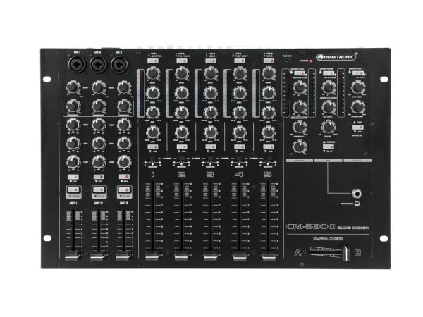 Omnitronic CM-5300, 5 kanaler, Rack-montering, 25 W, Svart