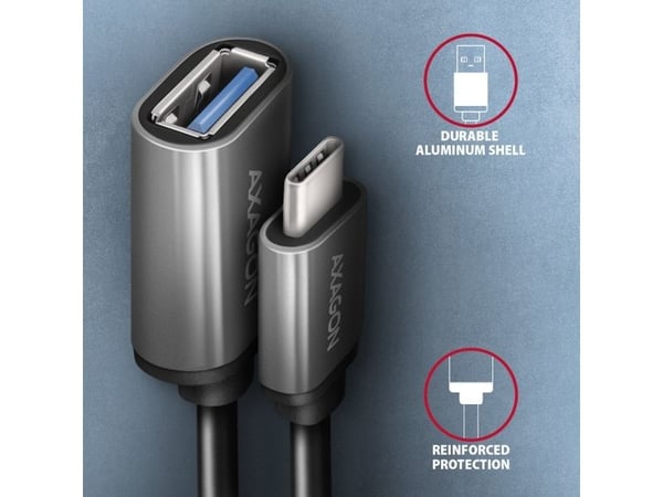 AXAGON - USB-sovitin - USB-C (han) til USB Type A (hun) - USB 3.2 Gen 1 - 5 V - 3 A - 20 cm