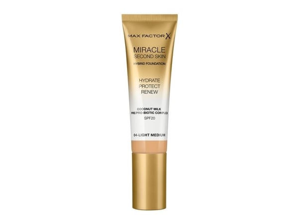 Max Factor Miracle Second Skin, Rør, Krem, Light Medium, Lys, Medium, Alle hudtyper, Fuktighetsgivende, Beskyttelse