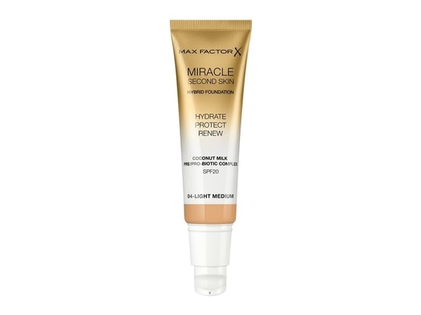 Max Factor Miracle Second Skin, Rör, Kräm, Light Medium, Ljus, Medium, Alla hudtyper, Fuktgivande, Skyddande