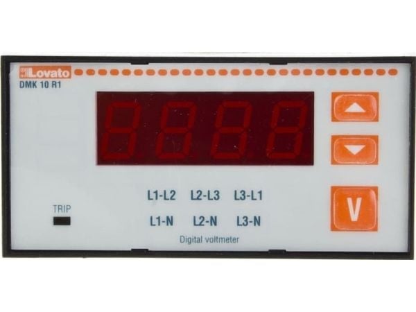 Lovato Electric 3-fas digital voltmeter panel 15–660V AC IP54 DMK10R1