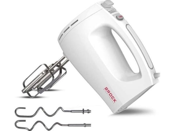 Brock Electronics HM 3001 WH, Håndmikser, Hvit, Miksing, Knapper, Rustfritt stål, 300 W