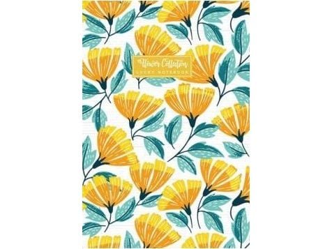Dekorativ notisbok 143x210/64K, rutet med blomster