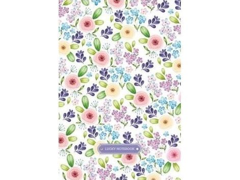Dekorativ notatbok 143x210/96K rutete blomstermotiv |