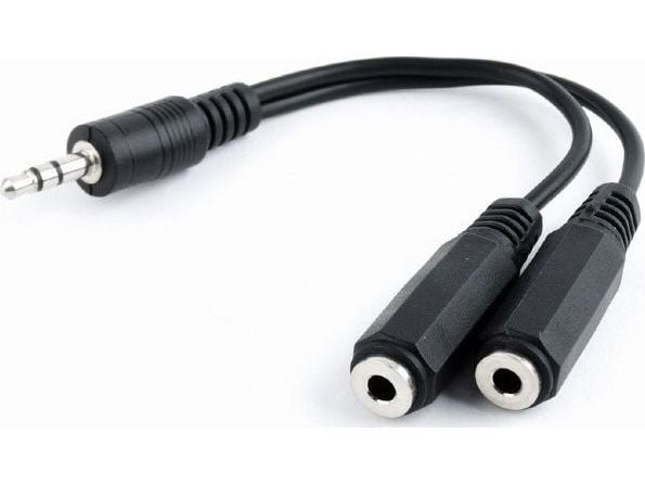Cablexpert CCA-415-0.1M - Lydsplitter - mini-phone stereo 3.5 mm hann til mini-phone stereo 3.5 mm hunn - 10 cm - svart