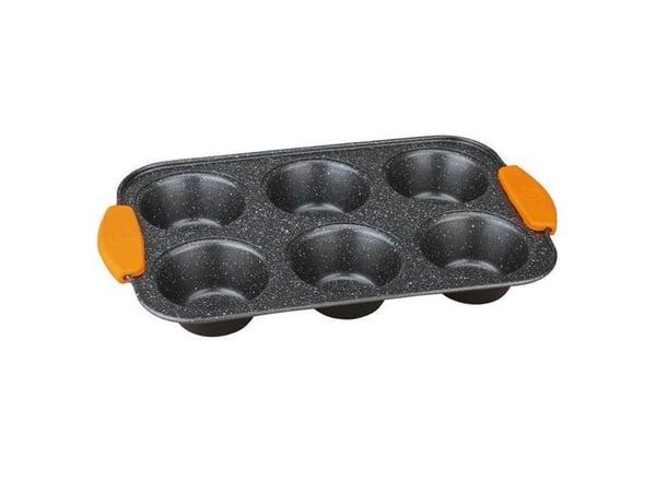 Berlinger Haus BH/1137, Cupcake-/muffinsformar, Rund, Flat yta, 210 ° C, Svart, Orange, Kolstål, Silikon