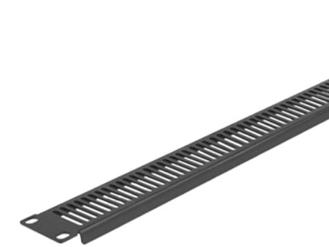 Delock - Rackpanel (vertikal) - med ventlasjonsspor - svart - 1U - 19"