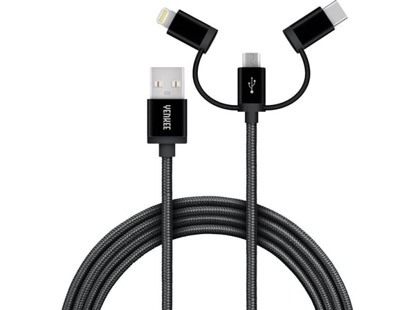 Yenkee Kabelis usb ir usb c/micro usb/lightning 2.1/3/2.4 a Yenkee Kabelis usb ir usb c/micro usb/lightning 2.1/3/2.4 a