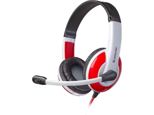 Defender Warhead G-120 - Gaming - hodesett - on-ear - kablet - 3,5 mm jakk - hvit, rød