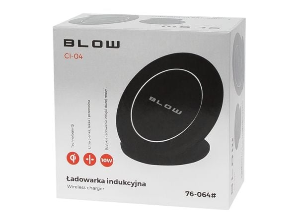 BLOW WCH-04, Sisätila, USB, Langaton lataaminen, Musta