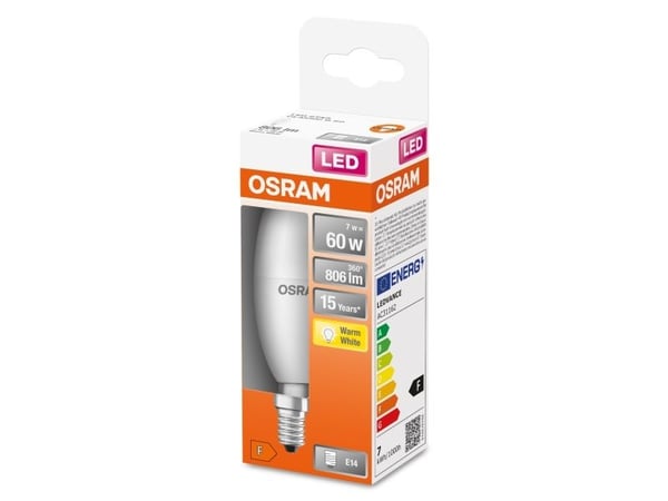 Ledsclb60 7.5W/827 230Vfr E14 Osram