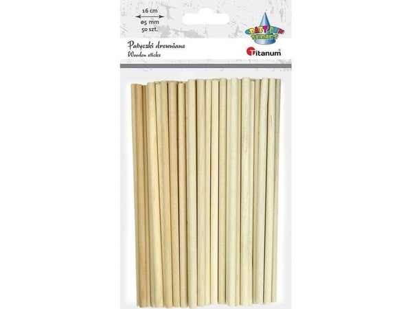 Titaani Puiset pyöreät tikut 5x160mm mix 50kpl