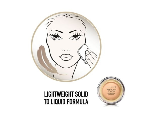 Max Factor Miracle Touch - Grunnlag - faststoff-til-væske - gyllen (75) - silkeglatt, sateng - 11.5 g