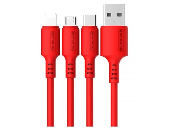 Somostel USB-A - USB-C kaapeli 1,2 m punainen (SMS-BP06 USB - USB type C punainen)