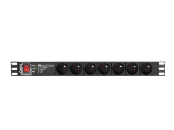 Lanberg PDU-PRO-07E-0200-BK, Kytkimellinen, 1U, Yksivaiheinen, Vaaka, Alumiini, Musta