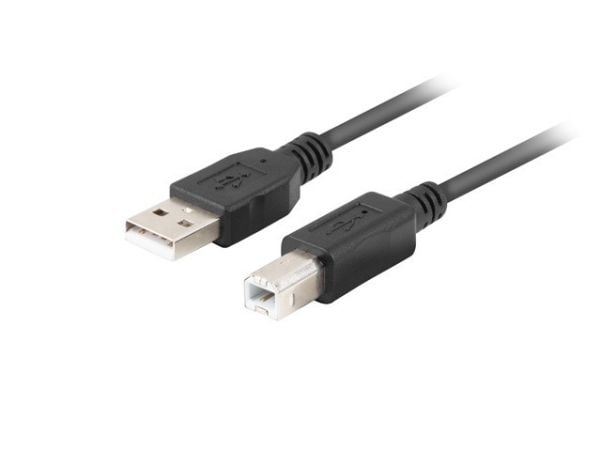 Lanberg CA-USBA-15CU-0010-BK, 1 m, USB A, USB B, USB 2.0, 480 Mbit/s, Musta