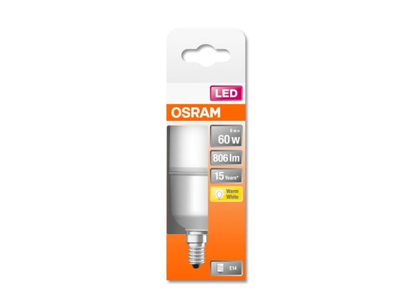 Ledssticka60 8W/827 230Vfr E14 Osram