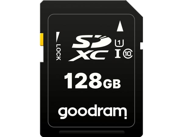 GOODRAM S1A0 - Flashminnekort - 128 GB - Video Class V30 / UHS-I U1 / Class10 - SDXC UHS-I