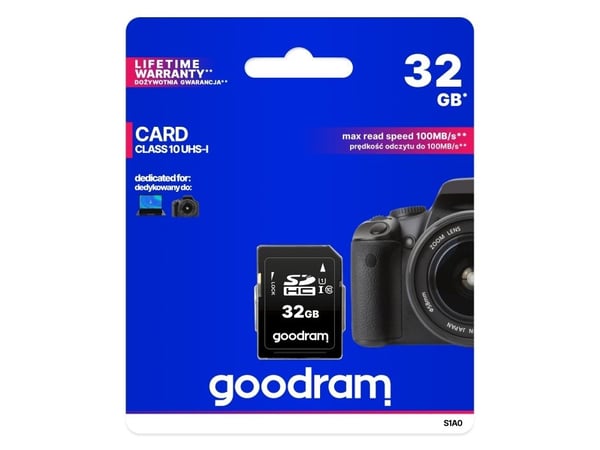 GOODRAM S1A0 - Flashminnekort - 32 GB - Video Class V10 / UHS-I U1 / Class10 - SDHC UHS-I