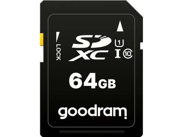 GOODRAM S1A0 - Flashminnekort - 64 GB - Video Class V30 / UHS-I U1 / Class10 - SDXC UHS-I