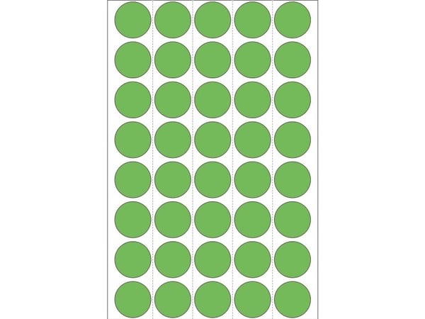 HERMA - Papir - permanet adhesiv - grønn - 19 mm rund 1280 etikett(er) (32 ark x 40) flerbruks merkelapper