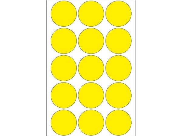 HERMA - Papir - permanent selvklebende - gul - 32 mm rund 480 etikett(er) (32 ark x 15) runde etiketter
