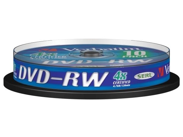 Verbatim DataLifePlus - 10 x DVD-RW - 4.7 GB 4x - matt sølv - spindel