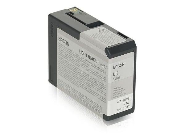 Epson T580 - 80 ml - lys svart - original - blekkpatron - for Stylus Pro 3800, Pro 3880