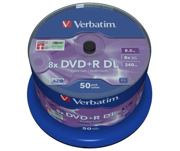 Verbatim - 50 x DVD+R DL - 8.5 GB (240 min) 8x - matt sølv - spindel