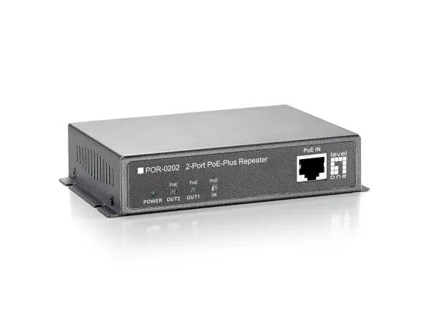 LevelOne POR-0202 - Forsterker - 100Mb LAN - 10Base-T, 100Base-TX - 2 porter - RJ-45 / RJ-45 - opp til 100 m