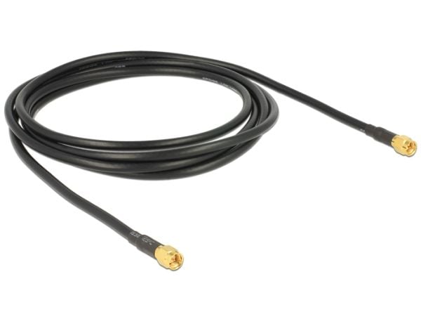 Delock - Antennekabel - SMA (hann) til SMA (hann) - 2 m - LMR-195 - svart