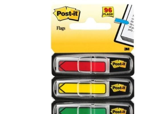 Post-it Index Tab 7000144924 4 kpl/pakkaus. Punainen, keltainen, vihreä, sininen